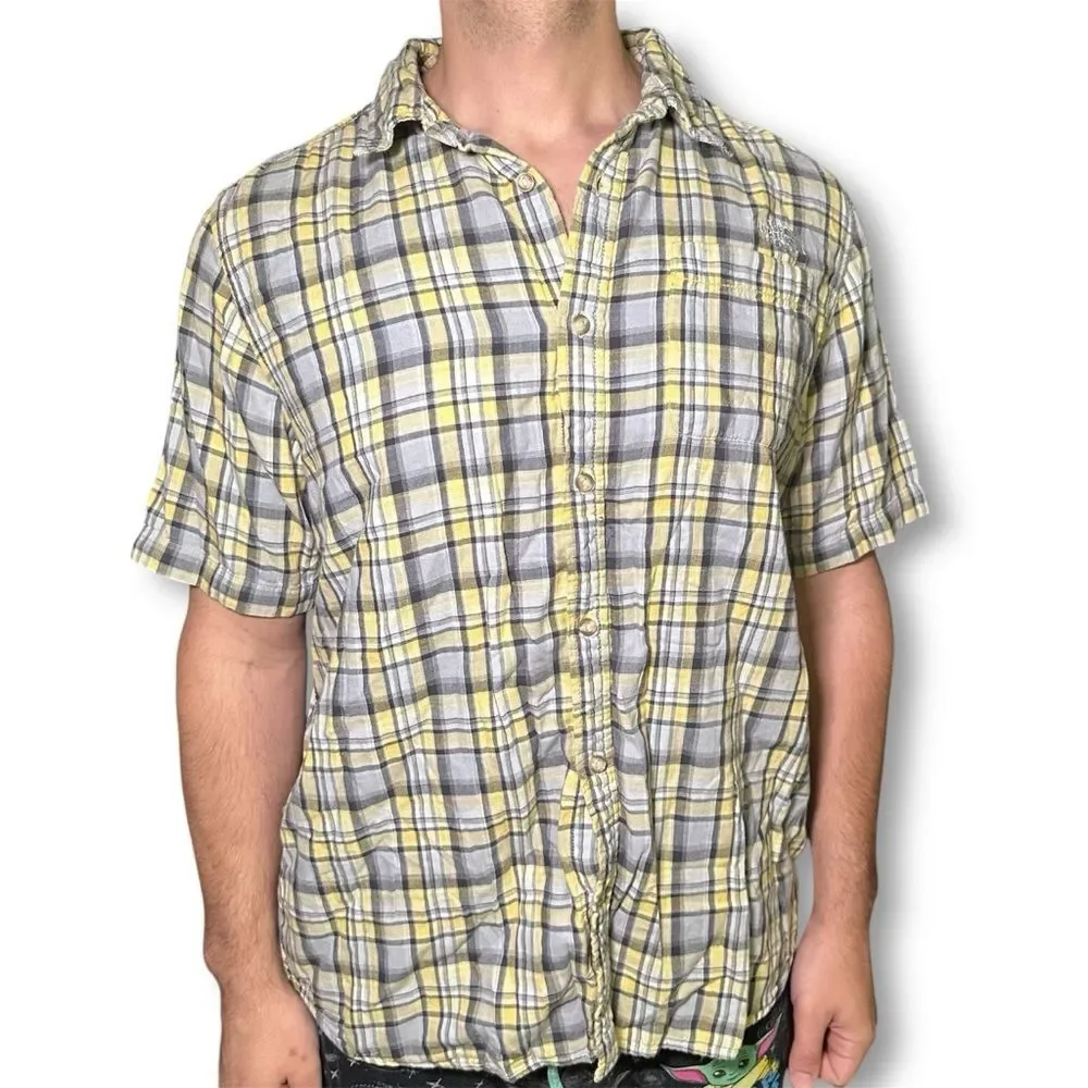 The North Face Men’s Yellow and Gray Casual Button Down Shirt